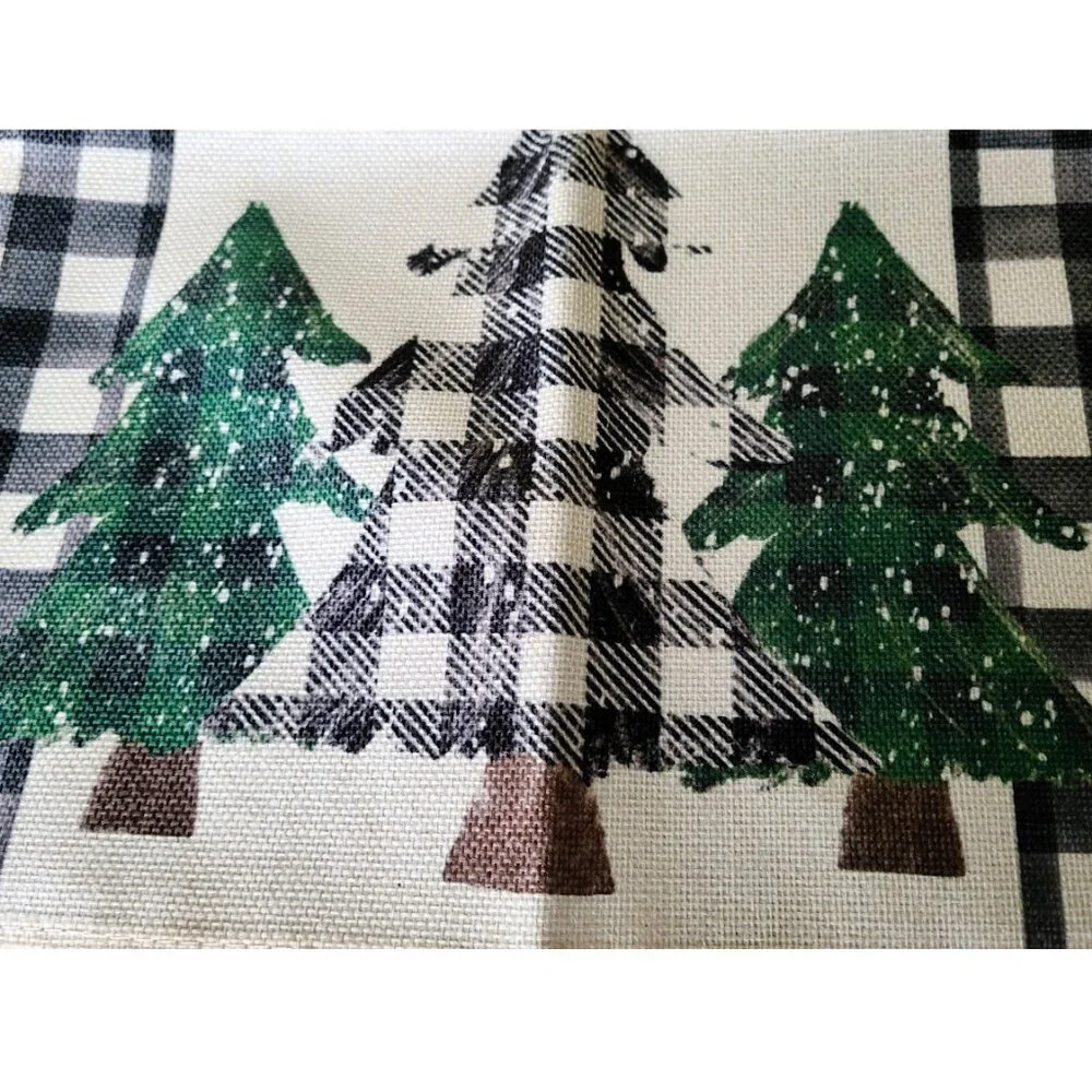 Christmas Table Runner Cottage Farmhouse Decor Buffalo Plaid Holiday Decoration